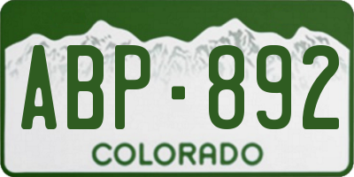 CO license plate ABP892