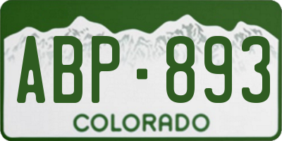 CO license plate ABP893