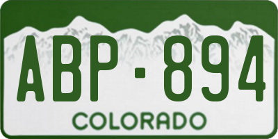 CO license plate ABP894