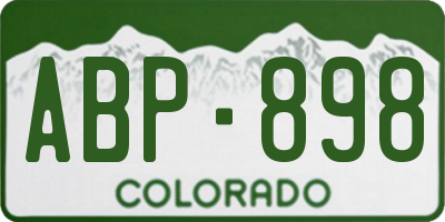 CO license plate ABP898