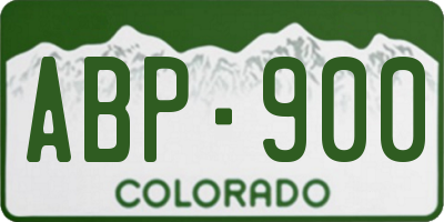 CO license plate ABP900