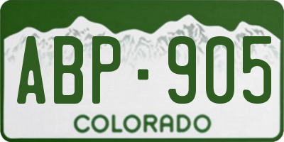 CO license plate ABP905