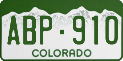 CO license plate ABP910