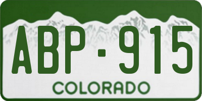 CO license plate ABP915