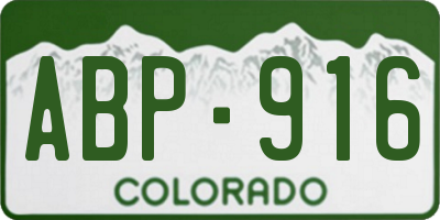 CO license plate ABP916