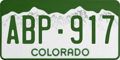 CO license plate ABP917