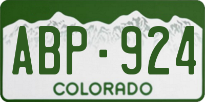 CO license plate ABP924