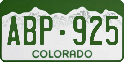 CO license plate ABP925