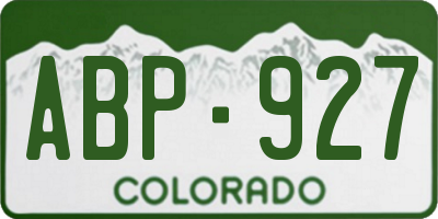CO license plate ABP927