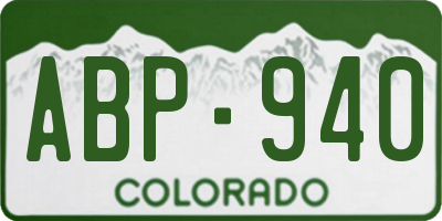 CO license plate ABP940