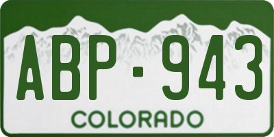CO license plate ABP943
