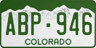 CO license plate ABP946