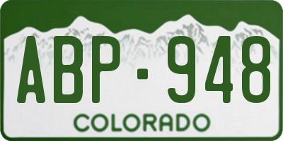 CO license plate ABP948