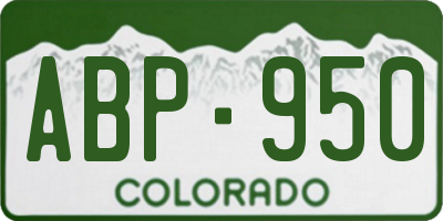 CO license plate ABP950