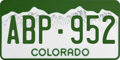CO license plate ABP952