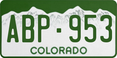 CO license plate ABP953