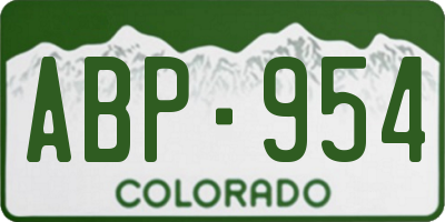 CO license plate ABP954