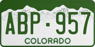 CO license plate ABP957