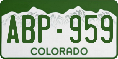 CO license plate ABP959