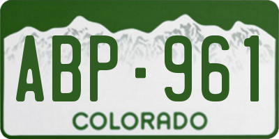 CO license plate ABP961
