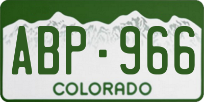 CO license plate ABP966