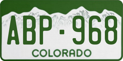 CO license plate ABP968