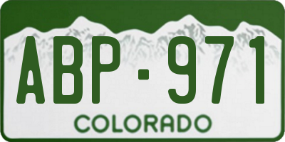 CO license plate ABP971