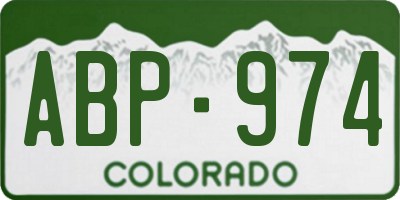 CO license plate ABP974