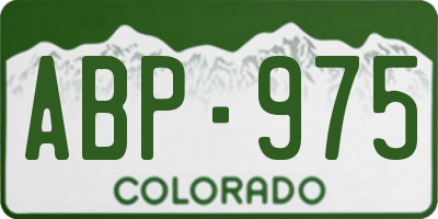 CO license plate ABP975