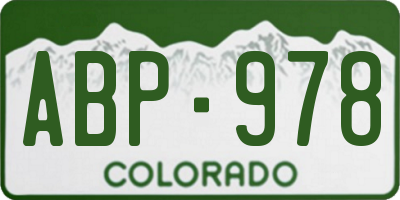 CO license plate ABP978