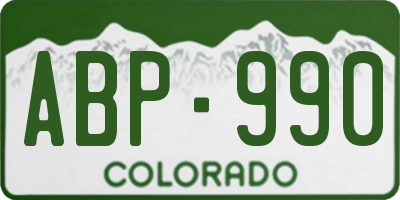 CO license plate ABP990