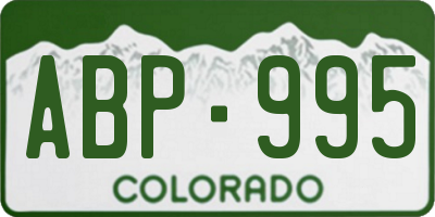 CO license plate ABP995