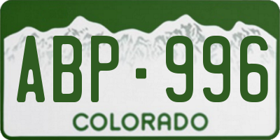 CO license plate ABP996