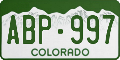 CO license plate ABP997