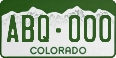 CO license plate ABQ000