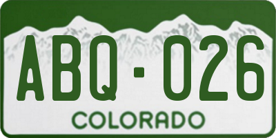 CO license plate ABQ026
