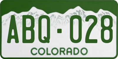CO license plate ABQ028