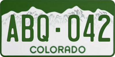 CO license plate ABQ042