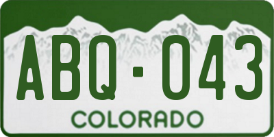 CO license plate ABQ043