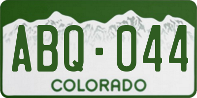 CO license plate ABQ044