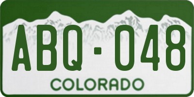 CO license plate ABQ048