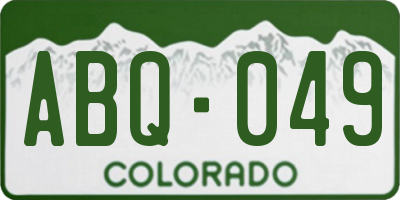 CO license plate ABQ049