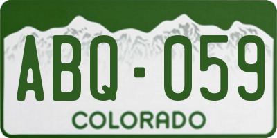 CO license plate ABQ059