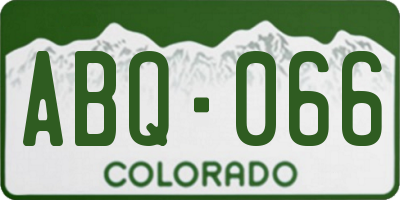 CO license plate ABQ066
