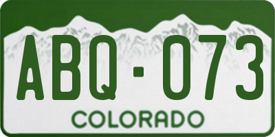 CO license plate ABQ073