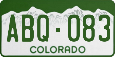 CO license plate ABQ083