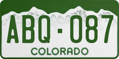 CO license plate ABQ087