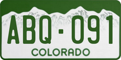 CO license plate ABQ091
