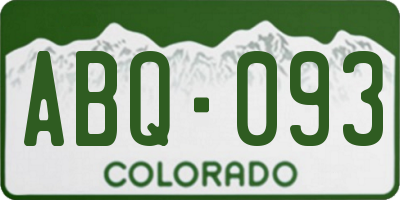 CO license plate ABQ093