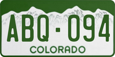 CO license plate ABQ094